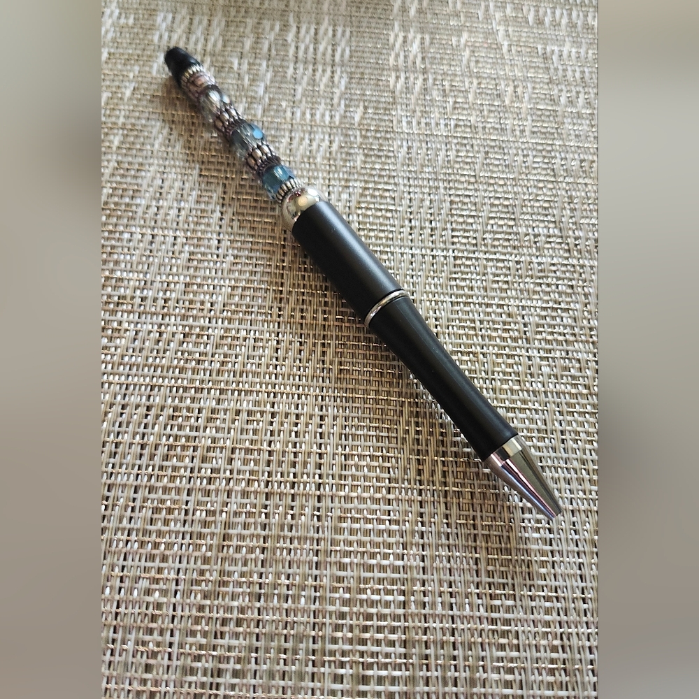 Hand Crafted Black Beaded Pen